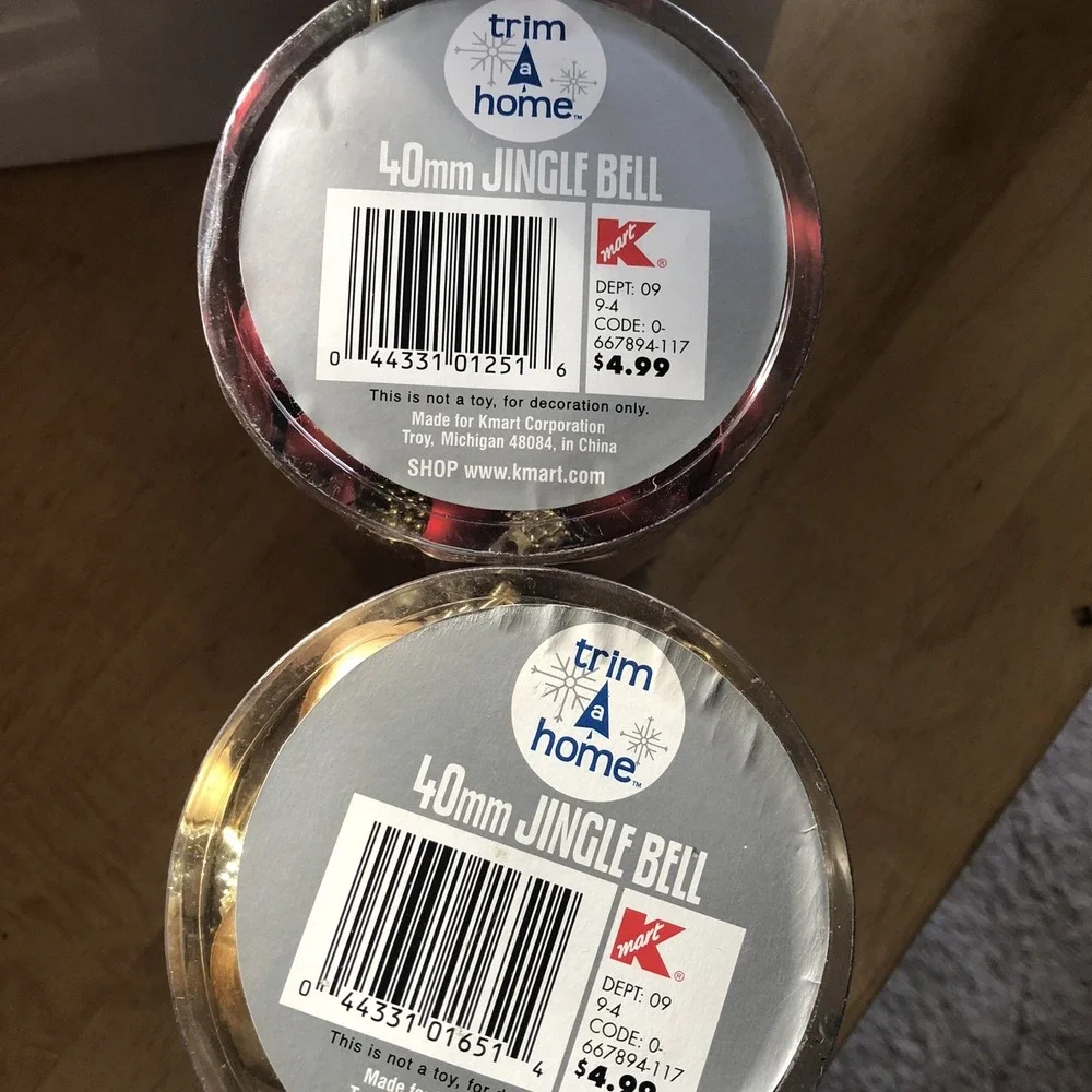 Jingle Bells Trim A Home 40 mm Bell 37 Decorative Bells 18 Red 19 Gold
